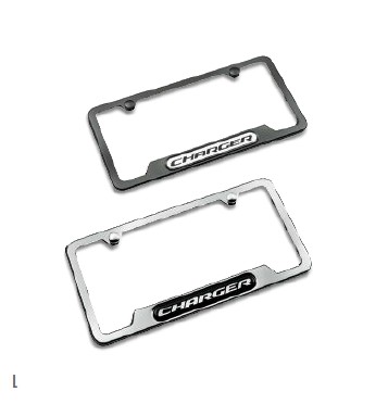 LICENSE PLATE FRAME - CHARGER LOGO - Polished